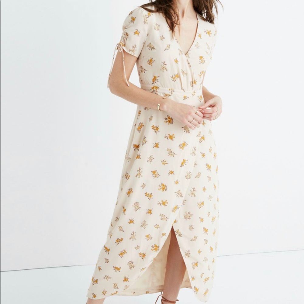 Madewell Silk Wrap Maxi Dress in Field Bouquet